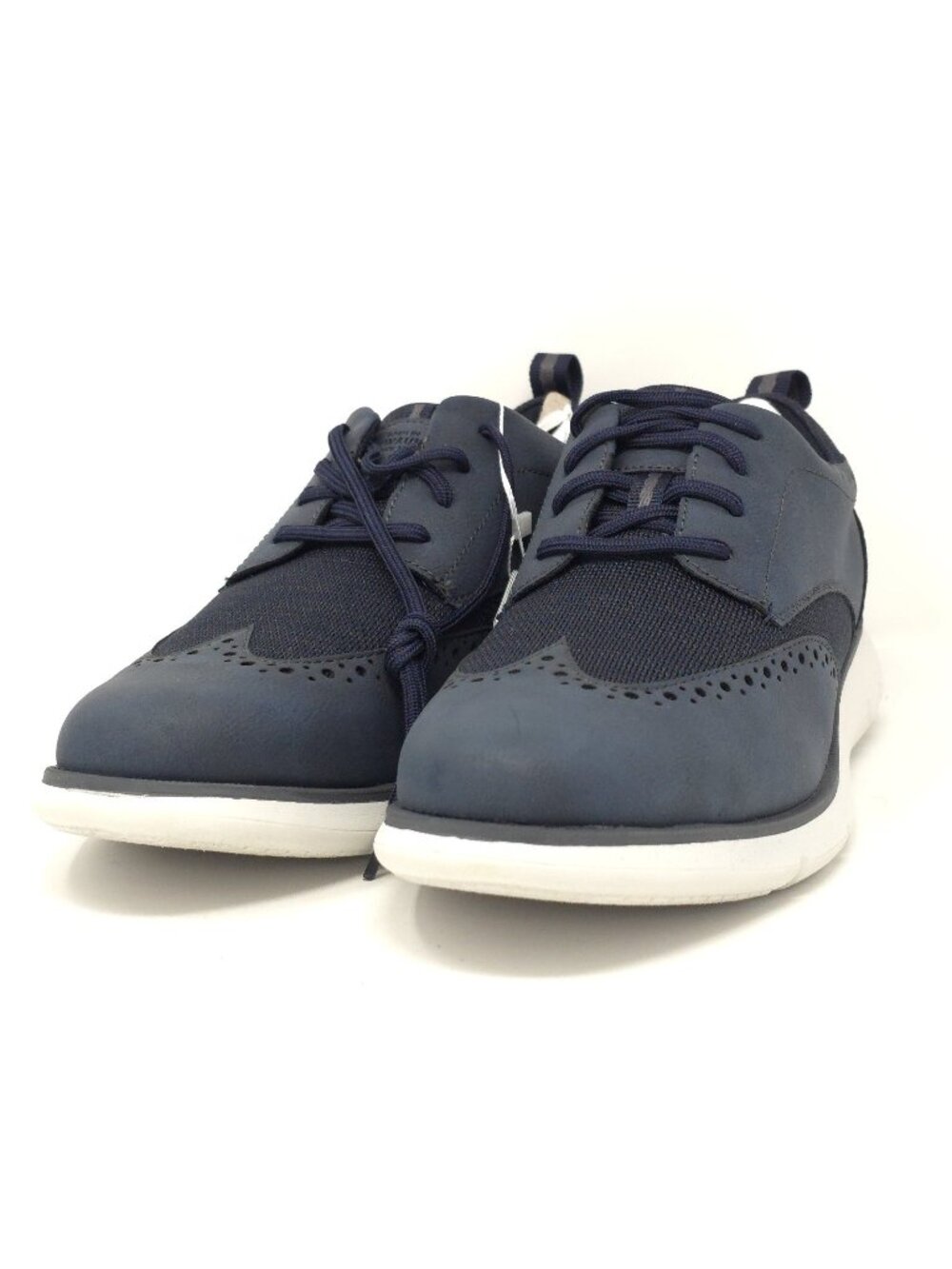 New Nunn Bush Stance Knit Wingtip Oxford Navy Multi Walking Shoes Men’s 10.5M